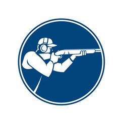 Wall Mural - Trap Shooting Shotgun Circle Icon