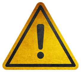 hazard warning symbol rustic texture with exclamation mark. hazard warning attention sign with excla