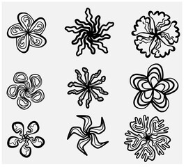 Wall Mural - Rose windows icon set. separate vectors