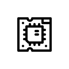 cpu vector icon. computer component icon outline style. perfect use for logo, presentation, website, and more. simple modern icon design line style