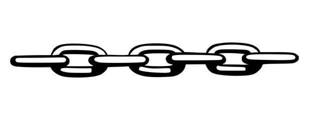 Poster - Chain as symbol of unity and cooperation. Sketch of metal chains. Vector illustration isolated in white background