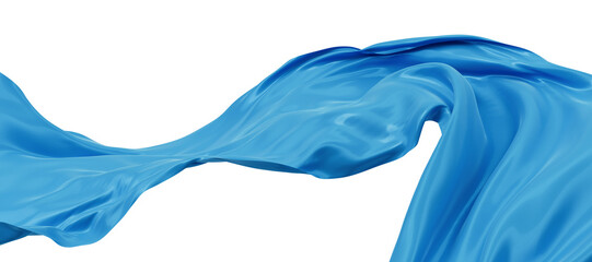 Poster - Flowing blue wave cloth, 3d rendering.