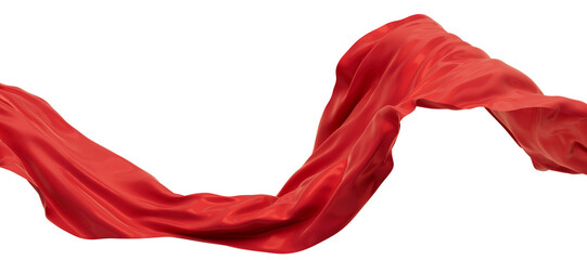 Poster - Flowing red wave cloth, 3d rendering.