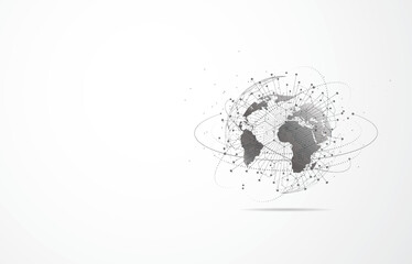 Global network connection. World map point and line composition concept of global business. Vector Illustration