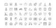 © Utha Design - Set of school outline icons. Contains such Icons as whiteboard, teacher, student, graduation, breakfast, art class, basket ball, library, bus, certificate, stationary,  etc. pixel perfect at 64x64.