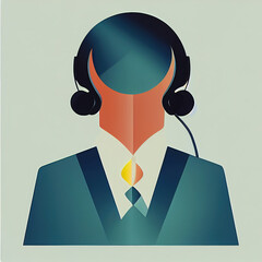 Wall Mural - person icon in call center. High quality 3d illustration