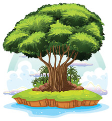 Wall Mural - big tree isolated cartoon