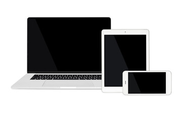 Wall Mural - set of isolated modern mobile technology devices template for responsive design presentation. png fi