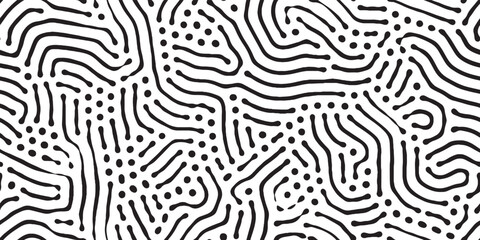 Sticker - Abstract organic seamless pattern in black and white