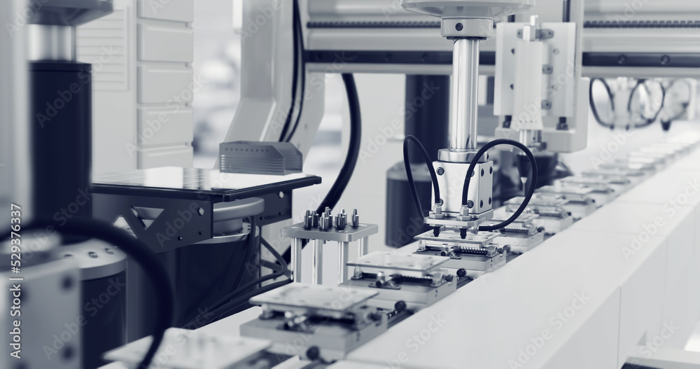 Factory line production industrial product. Medicine, technology ...