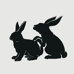 Wall Mural - rabbit silhouette