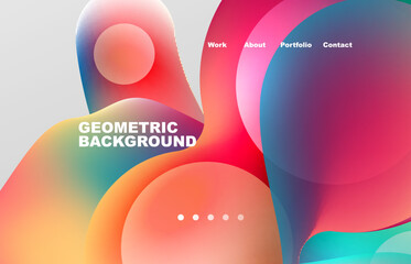 Abstract liquid background for your landing page design. Web page for website or mobile app wallpaper