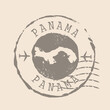Stamp Postal of  Panama. Map Silhouette rubber Seal.  Design Retro Travel. Seal of Map Panama grunge  for your design.  EPS10