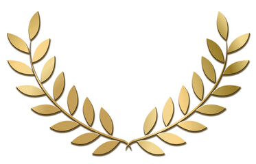Canvas Print - Gold PNG laurel wreath isolated 	
