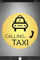 Poster - Vector image of Taxi calling text with icon 