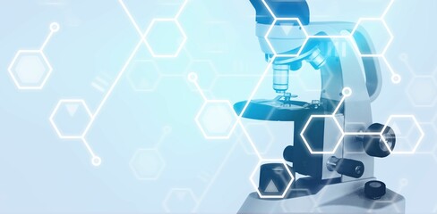 Poster - Microscope in laboratory 
