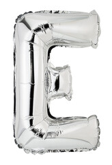 Wall Mural - Letter E in silver mylar balloon isolated on transparent