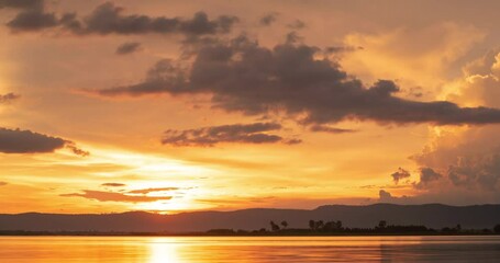 Wall Mural - Sunrise sky time lapse video Professional video ProRes HQ Time-lapse dramatic sunrise sky background Time lapse video sky background concept