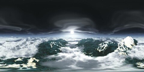 Wall Mural - alien landscape, HDRI, equidistant projection, Spherical panorama, panorama 360, environment map, 3d rendering