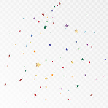 Festive Starry Confetti Background. For Holidays, Postcards, Posters, Websites, Carnivals, Birthday And Children's Parties.