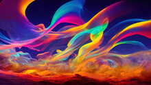 Bright Modern Colorful Flow Poster. Wave Liquid Shape Color Background. Art Design For Your Design Project. 