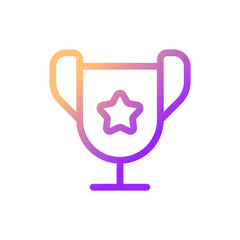 Wall Mural - Trophy cup pixel perfect gradient linear ui icon. Outstanding student award. Academic competition. Line color user interface symbol. Modern style pictogram. Vector isolated outline illustration