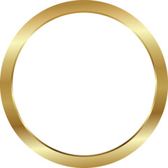 Gold circle, Realistic metal button