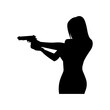 © Olena - Silhouettes of woman with weapons in their hands. Vector illustration is simple.