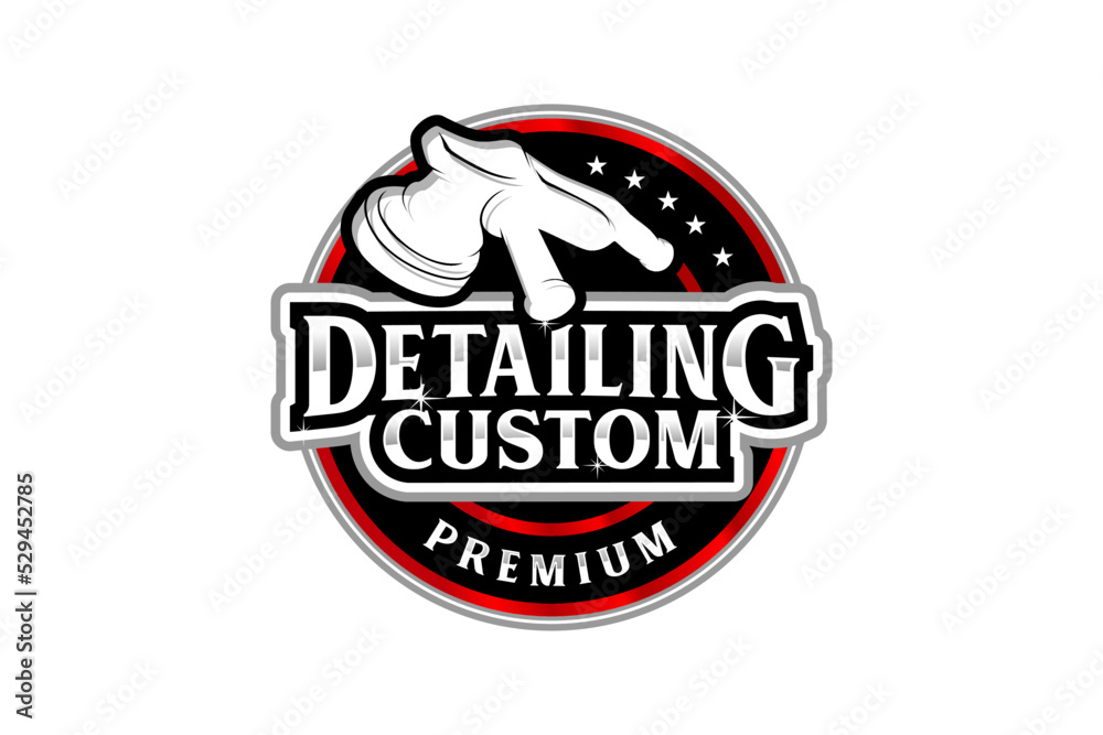 Car detailing custom logo design polish coating service retro badge ...