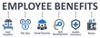 Employee Benefits icon - vector illustration . Employee, Benefits, health insurance, social security, bonus, infographic, template, presentation, concept, banner, pictogram, icon set, icons .