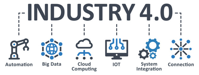 Wall Mural - Industry 4.0 icon - vector illustration . Industry 4.0, automation, connection, cloud computing, iot, big data, infographic, template, presentation, concept, banner, pictogram, icon set, icons .