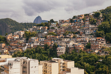 Favela and the Cristo Redentor in Rio de Janeiro 