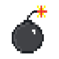 Wall Mural - pixel bomb icon