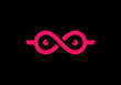 Female Eye Pink Eye Glass Logo Design Template