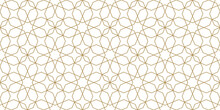 Seamless Gold Oriental Pattern. Islamic Background. Arabic Linear Texture. Vector Illustration.