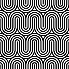Wall Mural - Vector geometric pattern. Seamless braided linear pattern.