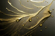 Texture of gold wave metallic background. 3D liquid gold fluid with reflection. Gold liquid surface for poster wallpaper and banner. 3D render.