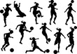 © Christos Georghiou - Female Soccer Football Player Woman Silhouette Set