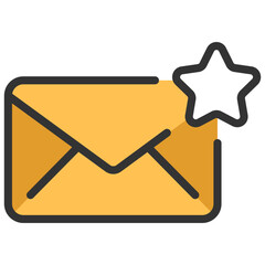 Wall Mural - bookmark email line color icon