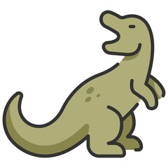 Wall Mural - tyrannosaurus line color icon