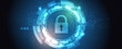 © kras99 - internet digital security technology concept for business background. Lock on circuit board