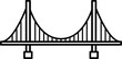 outline simplicity drawing of golden gate bridge landmark front elevation view.