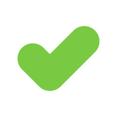 Wall Mural - check mark icon. yes green sign. good symbol in png flat