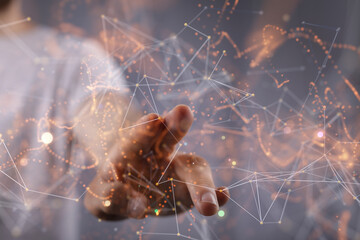 Communication technology for internet business. Global world network and telecommunication