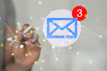 Aufkleber - mail communication support contact concept service