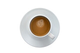 Fototapeta Mapy - Top-down view of a cup of coffee isolated