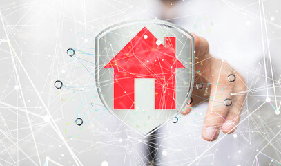 Aufkleber - using futuristic interface of smart home automation iot