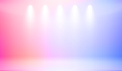 Poster - Vivid illuminated studio with projectors. 3d vector illustration