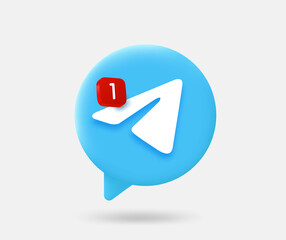 Poster - Speech cloud with new message sign. 3d vector isolated illustration