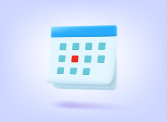 Poster - Calendar icon. 3d vector illustration